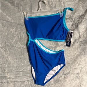 NWT Blue‎ One-Shoulder Swimsuit with Cutout sizes m, l, xl